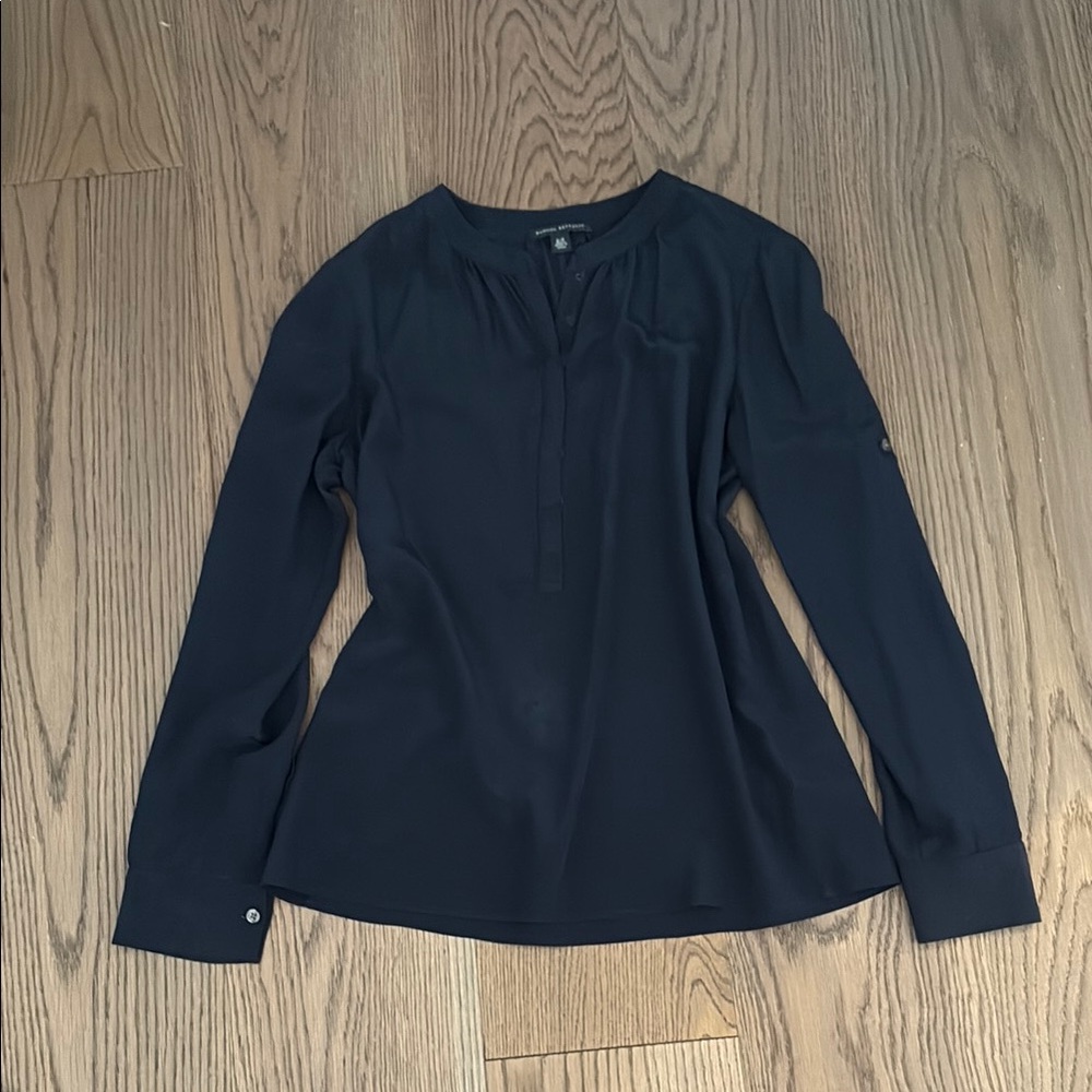 Banana Republic Black Fitted Long Sleeve Blouse